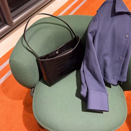 croco embossed leather bag