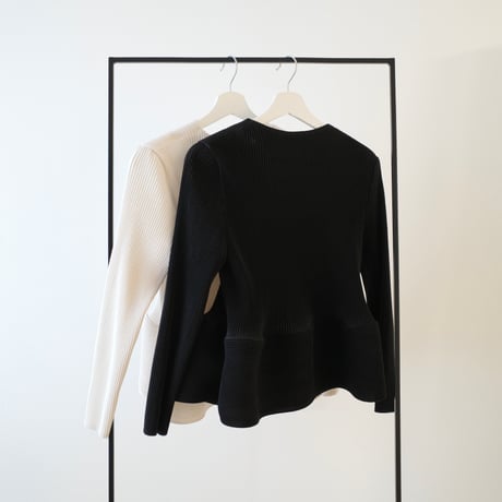 waffle peplum pleats cardigan