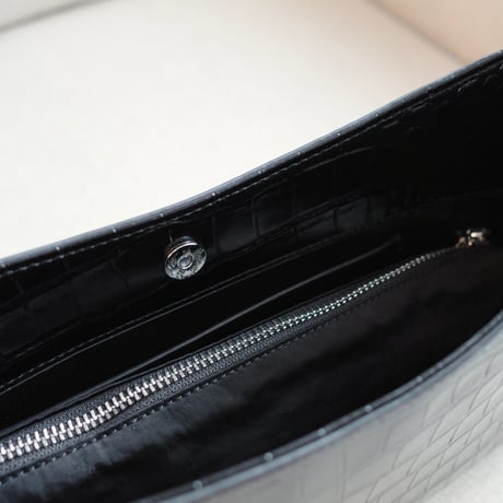 croco embossed leather bag