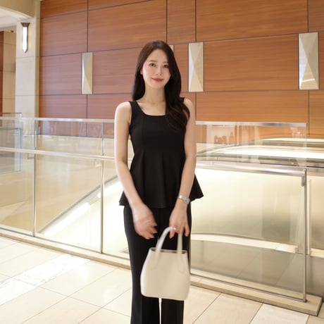 【9/17再入荷】peplum nosleeve tops