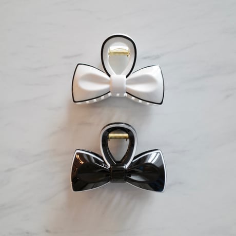 bicolor ribbon hair clip