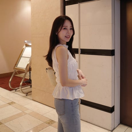 【7/16~7/31】 shirring nosleeve blouse