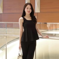 【9/17再入荷】peplum nosleeve tops