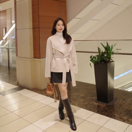 wool shawl collar short coat