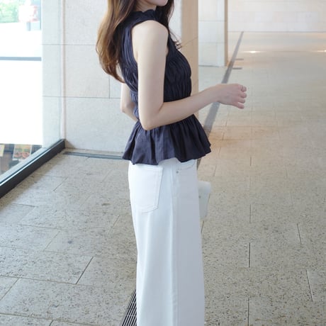 【7/16~7/31】 shirring nosleeve blouse