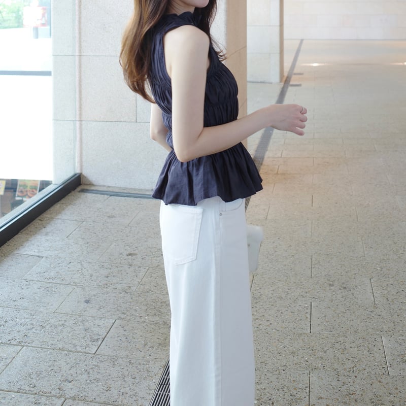 shirring nosleeve blouse | ENEU