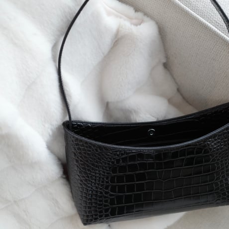croco embossed leather bag