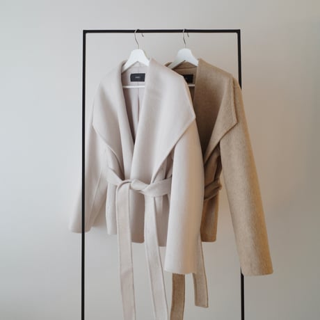 wool shawl collar short coat