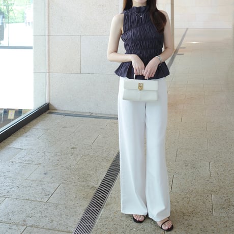 【7/16~7/31】 shirring nosleeve blouse