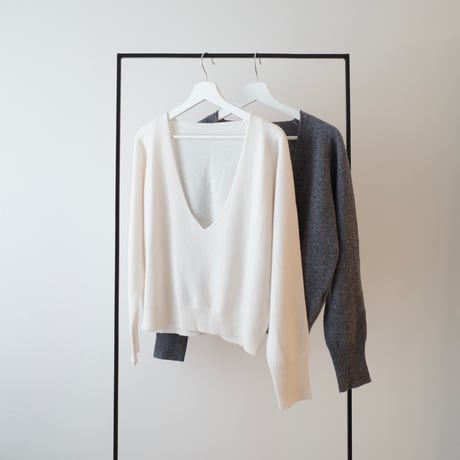 deep v neck wool knit
