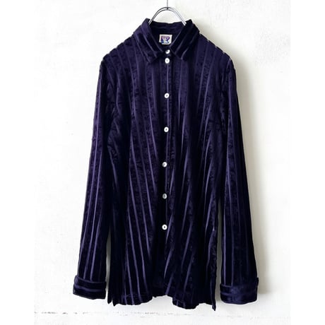 Euro Vintage YESSICA Sheer Stripe Velours Shirt