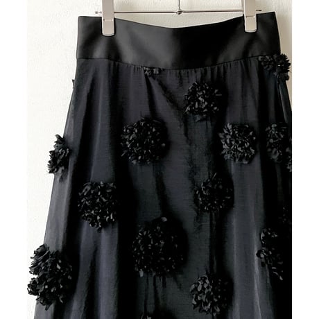 " Pon Pon Flower " Long Flare Skirt
