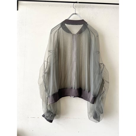 Gather Sleeve Sheer Zip JKT