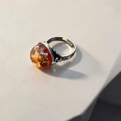 Vintage Dry Flower Resin Ring