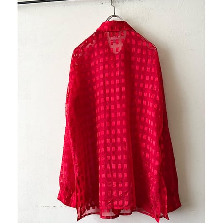 Vintage voir collection Plaid Pattern Sheer Shirt