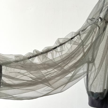 Gather Sleeve Sheer Zip JKT