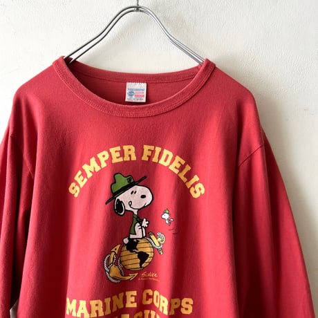 BUZZ RICKSON'S×PEANUTS SEMPER FIDELIS Long Sleeve Tee (made in usa)
