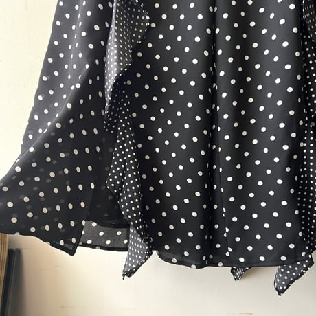 Dot Pattern Frill Design Wide Pants