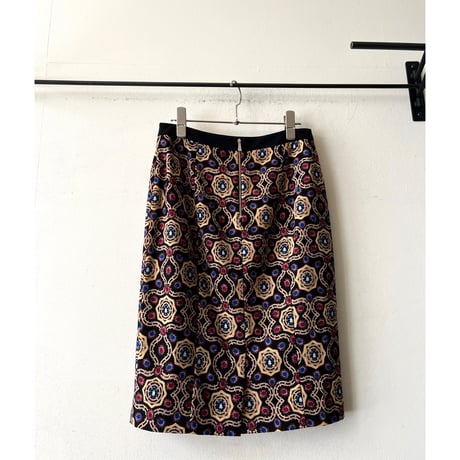 MARELLA Geometric Pattern Midi Tight Skirt (made in Italy)