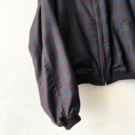 80-90's JUNKO SHIMADA Plaid Pattern Short Zip-JKT