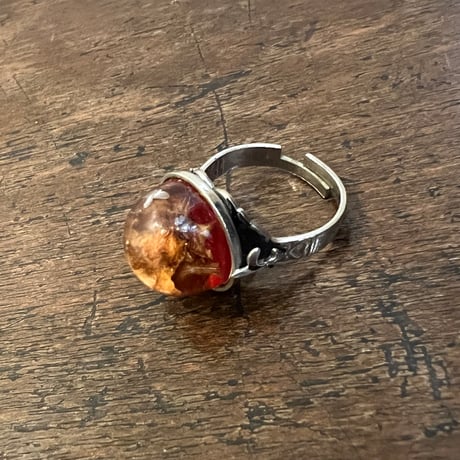 Vintage Dry Flower Resin Ring