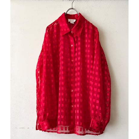 Vintage voir collection Plaid Pattern Sheer Shirt