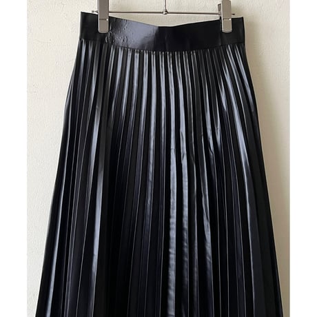 Fake Leather Maxi Pleats Skirt ( waist resized )