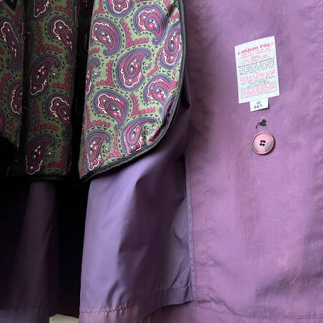 80's LONDON FOG Paisley Liner Long Coat (made in USA)