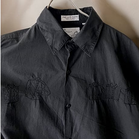 80-90's GOOUCH "Single needle tailoring" Embroidery Design Shirt