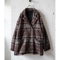 Plaid Pattern Tweed Big Tailored JKT