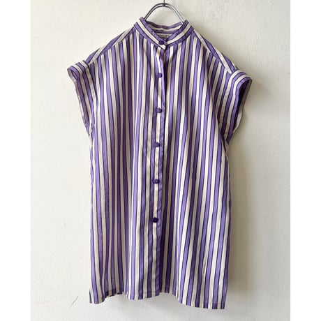 Old Christian Dior Stripe Pattern Short Sleeve Shirt