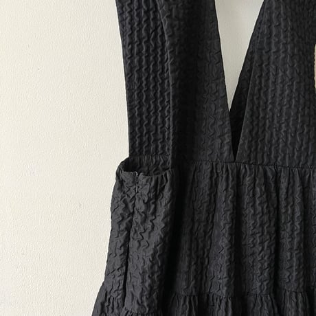 Ripple Nylon V neck Jumper Skirt
