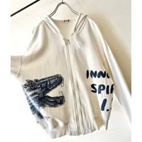 80-90's I.S. ISSEY MIYAKE "Archive" Asymmetry Print Zip-Hoodie