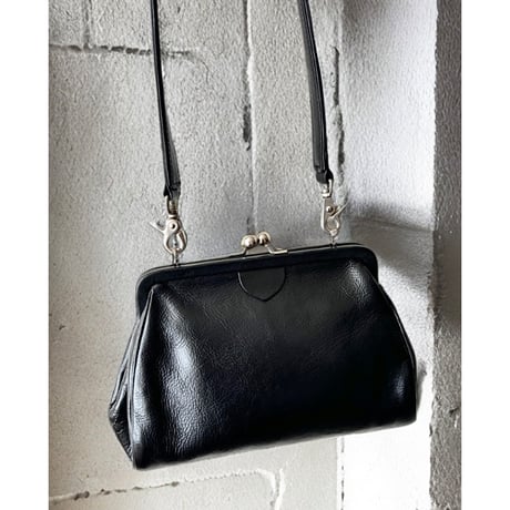 Y's ( YOHJI YAMAMOTO ) Cowhide Leather Kiss-lock Shoulder Bag