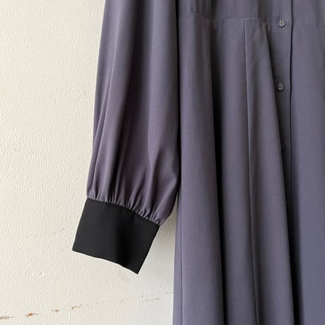 Gray Purple Color Belted Maxi Dress