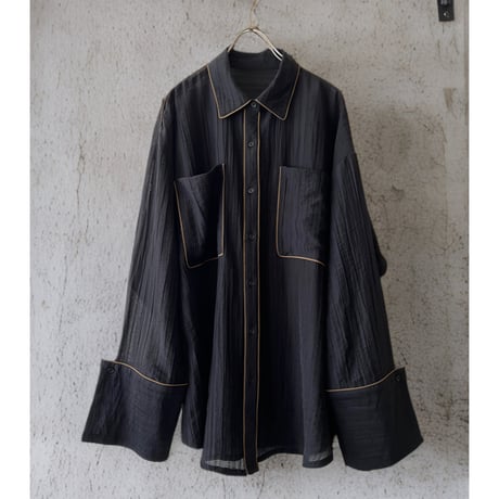 Black Sheer Big Cuffs Shirt