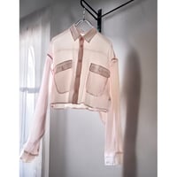 Pink Color Sheer Short Blouse