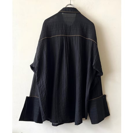 Black Sheer Big Cuffs Shirt