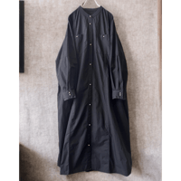 Pearl Button Back Tuck Design Long Shirt Dress