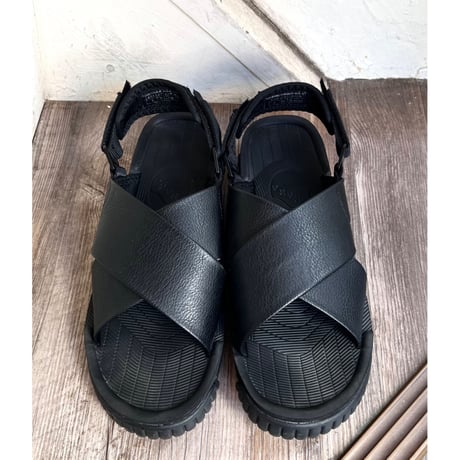 SHAKA Leather Cross Velt Sandal (size : 25.0cm)