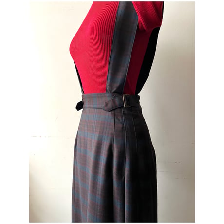 80-90's JUNKO SHIMADA Plaid Pattern Jumper Skirt