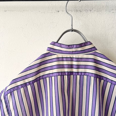 Old Christian Dior Stripe Pattern Short Sleeve Shirt