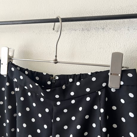 Dot Pattern Frill Design Wide Pants