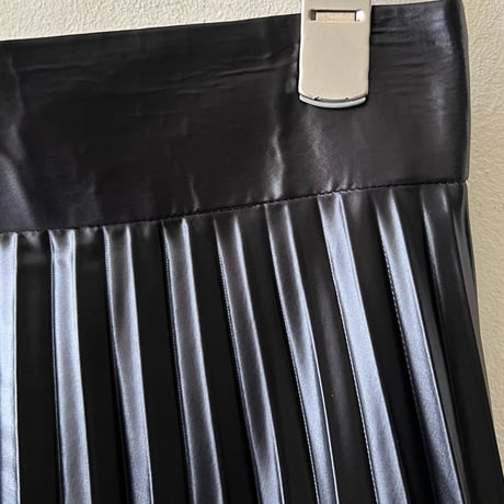 Fake Leather Maxi Pleats Skirt ( waist resized )
