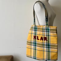KLAR CHECK TOTE / サンフラワー＆クロムグリーン