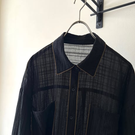 Black Sheer Big Cuffs Shirt