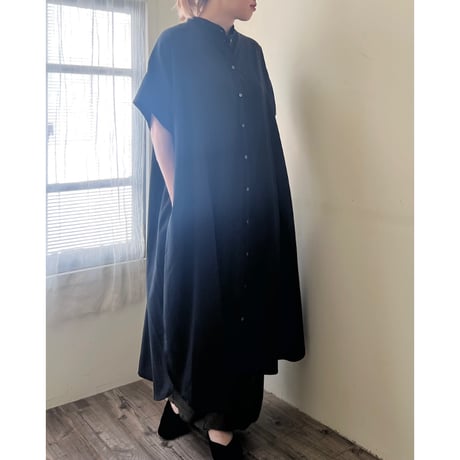 【即納品】シャツワンピース(ショートスリーブ)112丈 / リヨセルコットン