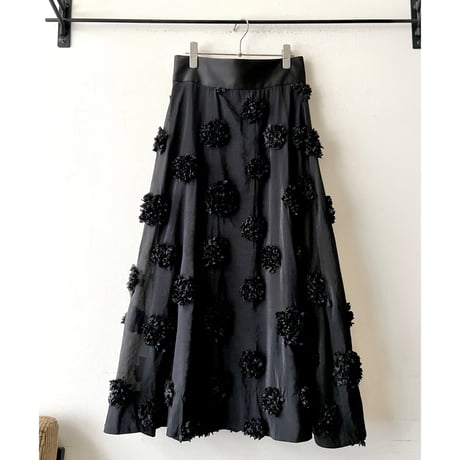 " Pon Pon Flower " Long Flare Skirt