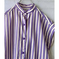 Old Christian Dior Stripe Pattern Short Sleeve Shirt