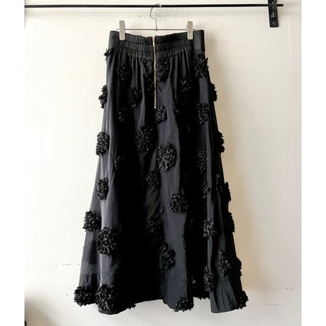 " Pon Pon Flower " Long Flare Skirt